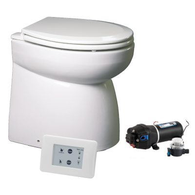 Johnson Pump Aquat Silent Premium-Electric Toilet, Standard Model, Straight, 12v/16a, 455x365x455mm - 66804723501 - 66804723501