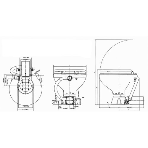 Aquat Standard Electric Toilet, 24v/7a, Compact Vitreous China Bowl With Control Panel - 66804743502 02 72dpi - 66804743502