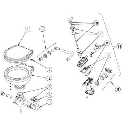 Johnson Pump Vitreous China Bowl For Marine Toilet 'Premium Low' - 66814724503 72dpi - 66814724503