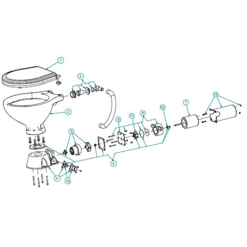 Johnson Pump Motor Only, 12v, For Toilet Aquat Silent-Premium - 66814724801 72dpi - 66814724801