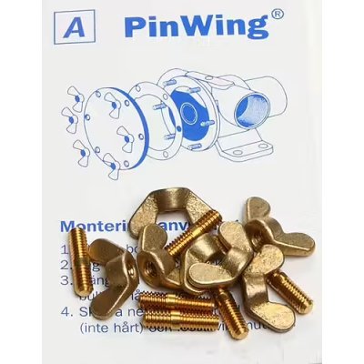 Johnson Pump Set Stainless Steel Butterfly Nuts And Stuts 'Pinwing' & Thread End, Set A (6st. 8/32 X M4) - 669509350 2 - 669509350