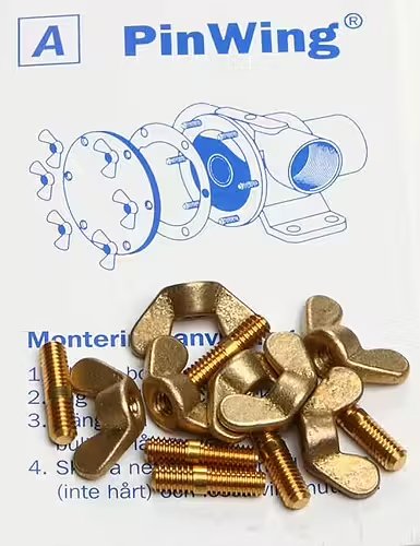 Johnson Pump Set Stainless Steel Butterfly Nuts And Stuts 'Pinwing' & Thread End, Set A (6st. 8/32 X M4) - 669509350 2 - 669509350