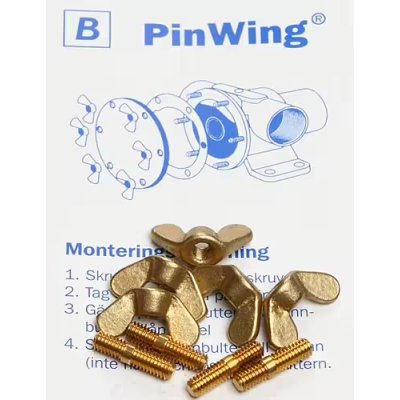 Johnson Pump Set Stainless Steel Butterfly Nuts And Stuts 'Pinwing' & Thread End, Set B (4st. M4 X M4) - 669509351 1 - 669509351