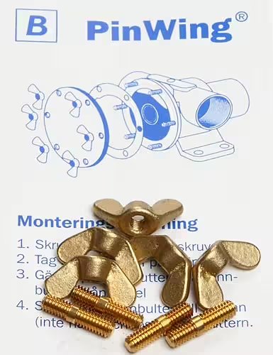 Johnson Pump Set Stainless Steel Butterfly Nuts And Stuts 'Pinwing' & Thread End, Set B (4st. M4 X M4) - 669509351 1 - 669509351