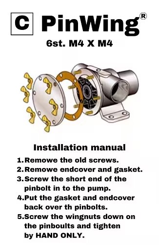 Johnson Pump Set Stainless Steel Butterfly Nuts And Stuts 'Pinwing' & Thread End, Set C (6st. M4 X M4) - 669509352 01 - 669509352