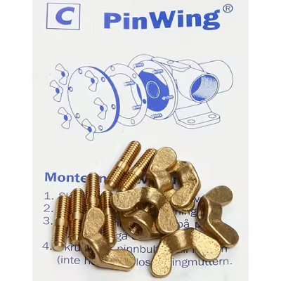 Johnson Pump Set Stainless Steel Butterfly Nuts And Stuts 'Pinwing' & Thread End, Set C (6st. M4 X M4) - 669509352 - 669509352