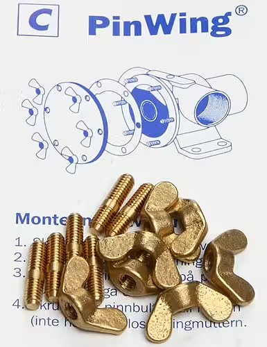 Johnson Pump Set Stainless Steel Butterfly Nuts And Stuts 'Pinwing' & Thread End, Set C (6st. M4 X M4) - 669509352 - 669509352