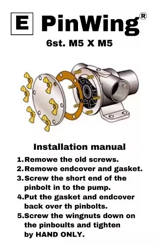 Johnson Pump Set Stainless Steel Butterfly Nuts And Stuts 'Pinwing' & Thread End, Set E (6st. M5 X M5) - 669509354 01 - 669509354