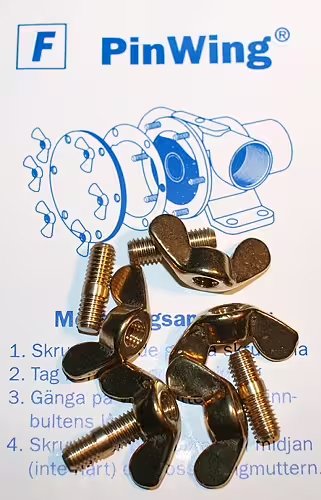 Johnson Pump Set Stainless Steel Butterfly Nuts And Stuts 'Pinwing' & Thread End, Set F (4st. M5 X M5) - 669509355 - 669509355