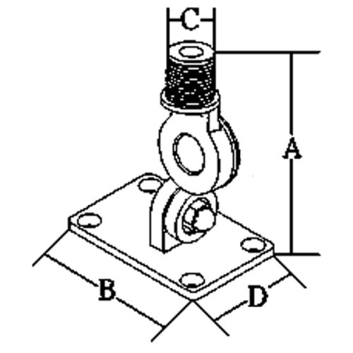Stainless Steel Antenna Base, Base Mount - 68 8b 078555 d new - 9078555