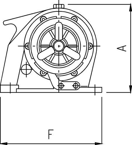 Lofrans Windlasses Manual Windlass Horizontal, Model 'Royal', 10mm, With Drum - 70210 01 72dpi - 70210