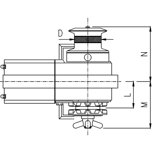 Lofrans Windlasses Windlass Horizontal, Model 'Cayman 88', 8mm, 24v, 1000w, With Drum - 70938 01 72dpi - 70938
