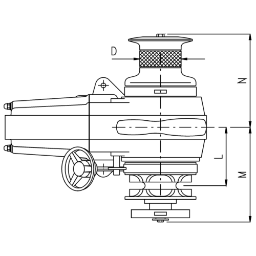 Lofrans Windlasses Windlass Horizontal, Model 'Falkon', 12mm, 12v, 1700w, With Drum - 71130 02 72dpi - 71132