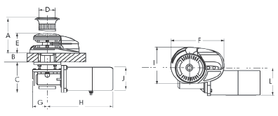 Lofrans Windlasses Windlass Vertical, Model 'Project X3', 10mm, 24v, 1700w, With Drum - 72432 01 72dpi - 72432