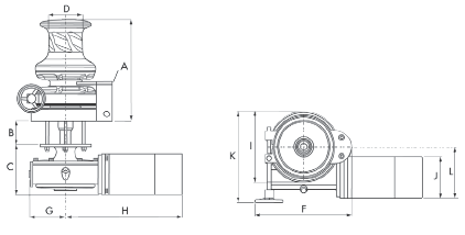 Lofrans Windlasses Windlass Vertical, Model 'Project X5', 14mm, 24v, 3000w, Hydraulic, With Drum - 72622 01 72dpi - 72622