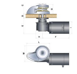 Windlass Vertical, Model 'Corse', 6mm, 12v, 500w, Without Drum - 72812 dims 72dpi - 72812