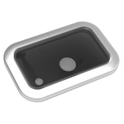 Go&iuml;ot Aluminum Hatches Model 'Opal 20', Satin, Dims. 401x256mm, Hole Size 347x202mm, Mounting Depth 15mm - 73106733 - 73106733