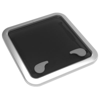 Go&iuml;ot Aluminum Hatches Model 'Opal 40', Satin, Dims. 475x475mm, Hole Size 421x421mm, Mounting Depth 15mm - 73106735 - 73106735