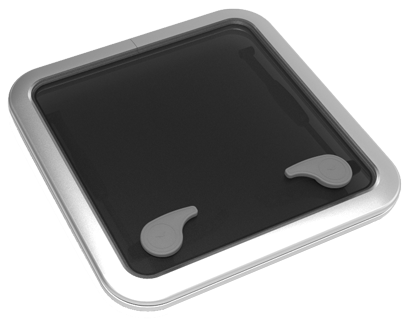 Go&iuml;ot Aluminum Hatches Model 'Opal 40', Satin, Dims. 475x475mm, Hole Size 421x421mm, Mounting Depth 15mm - 73106735 - 73106735