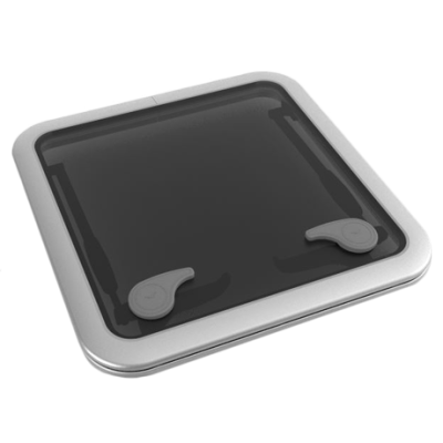 Go&iuml;ot Aluminum Hatches Model 'Opal 44', Satin, Dims. 496x496mm, Hole Size 442x442mm, Mounting Depth 15mm - 73106736 - 73106736
