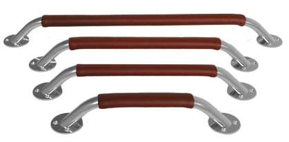 Stainless steel grab rails with leather cover