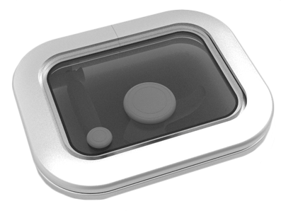 Go&iuml;ot Aluminum Hatches Model 'Opal 03', Satin, Dims. 285x230mm, Hole Size 231x176mm, Mounting Depth 15mm - 73115264 - 73115264
