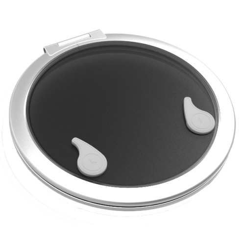 Go&iuml;ot Aluminum Hatches Model 'Opal 18', Satin, Dims. &Oslash;474mm, Hole Size &Oslash;420mm, Mounting Depth 15mm - 73115406 - 73115406