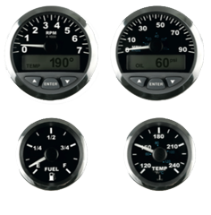 Matrix/Smartcraft Tacho Meter With Lcd, 7000 Rpm, 3", Black With Ss Bezel - 781014sdfe 72dpi - 781014SDFE