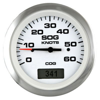 Lido Pro Gps Speedo Meter 30 Knots, White With Ss Bezel - 781387pdfe 72dpi - 781387PDFE