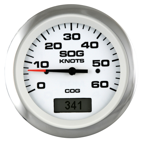 Lido Pro Gps Speedo Meter 30 Knots, White With Ss Bezel - 781387pdfe 72dpi - 781387PDFE