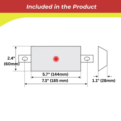 Navalloy European Style Hull Anode; 144x60mm - 9017704a 02 - 9017704A