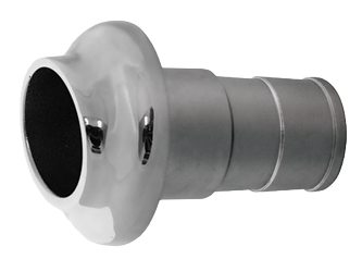 Stainless Steel Skin Fitting For Exhaust With Rubber Anti-Reflux Valve, &Oslash;75mm, Flange &Oslash;131mm - 9024175 - 9024175