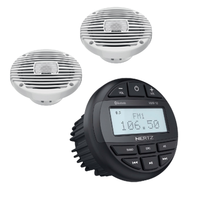 Hertz HMR 10 - FM/USB/BT 4x50 Watt + Hertz HEX 6.5M-TW, 100W speakerset - White - 9025146 - 9025146