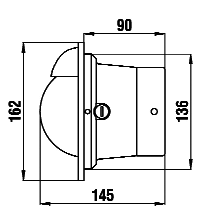 Compass Model 'Pegasus', Bulkhead Mount Compass, 12v, Dial &Oslash;100mm/5&deg;, With Clinometer - 9035270 2 - 9035270