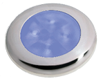 Hella Slim-Line Round Courtesy Light, Blue, 12v Led, Stainless Steel Polished Edge, &Oslash;72mm - 9041348 - 9041348