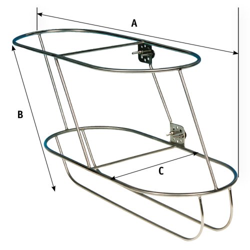 Stainless Steel Fender Basket, Oblique Model For 2 Fenders (Starboard), A=540mm, B=285mm (Comet 3) - 9048730r 2 - 9048730R