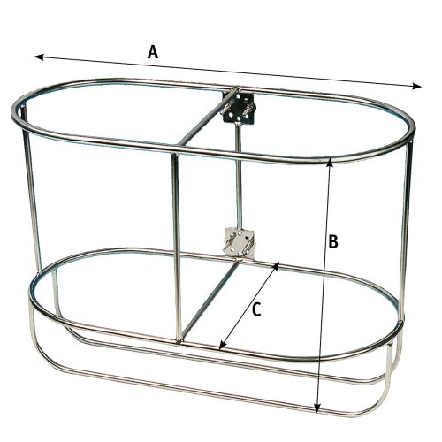 Stainless Steel Fender Basket, Upright Model For 2 Fenders, A=540mm, B=430mm (Comet 5) - 9048751 2 - 9048751