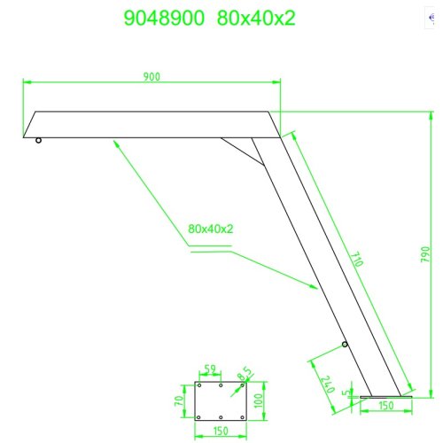 Stainless Steel Davit With Rope, Block And Winch, Fixed Version, 120kg (Price Per Piece) - 9048900 bild - 9048900