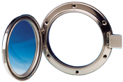 Stainless Steel Round Portlight, &Oslash;165mm, Opening Version With Unbreakable Glass, Cut Out Size &Oslash;116mm - 9048992 - 9048992