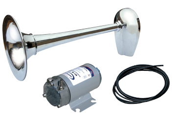 Chromed Brass Boat Horn With Electric Compressor, Single Tone, 12v (123db(A)-630hz), Approved - 905045 1 - 905045