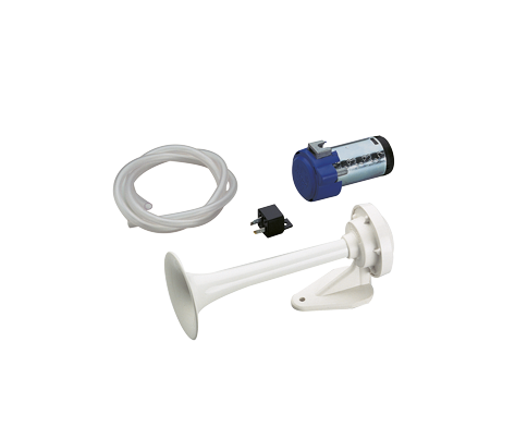 Abs (Plastic) Boat Horn With Eletric Compressor, White, L=250mm, 24v (116db(A)-420hz) Electropneumatic - 905063 - 905063