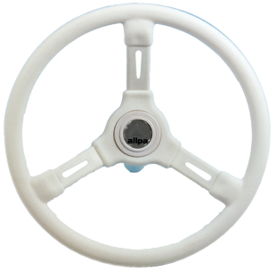 3-Spoke Wheel "Riviera" White Plastic, &Oslash;350mm, Depth 117,3mm - 9062101 1 - 9062101