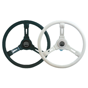 3-Spoke Wheel "Riviera" White Plastic, &Oslash;350mm, Depth 117,3mm - 9062101 2 1 - 9062101