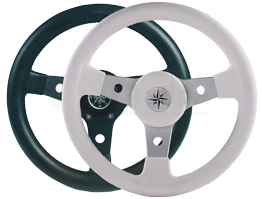 Allpa 3-Spoke Wheel "Delfino" Black Aluminum With Black Vinyl Rim, Ø340mm, Depth 95mm - 9062103 2 - 9062103