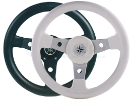 3-Spoke Wheel "Delfino" Black Aluminum with Black Vinyl Rim, &Oslash;340mm, Depth 88,7mm - 9062103 2 - 9062103