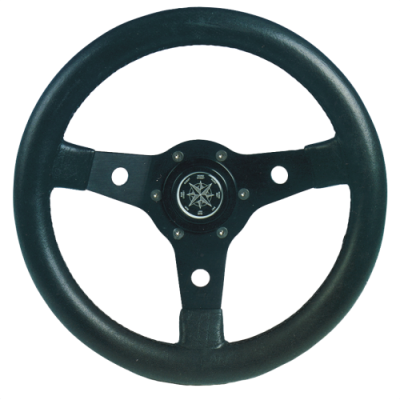 3-Spoke Wheel "Delfino" Black Aluminum with Black Vinyl Rim, &Oslash;340mm, Depth 88,7mm - 9062103 3 - 9062103