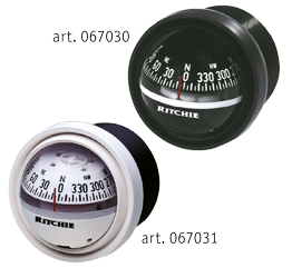 Ritchie Compass Model 'Explorer V-57w.2', 12v, Dash Mount Compass, Dial &Oslash;69,9mm/5&deg;, White - 9067031 2 - 9067031