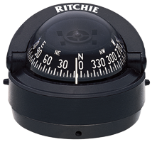 Ritchie Compass Model 'Explorer S-53', 12v, Binnacle Mount Compass, Dial &Oslash;69,9mm/5&deg;, Black - 9067033 - 9067033