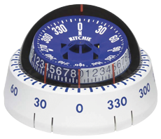 Ritchie Compass Model 'Tactician Xp-98w', Binnacle Mount Compass, Dial &Oslash;76,2mm/5&deg;, White - 9067061 - 9067061