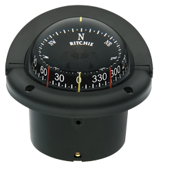 Ritchie Compass Model 'Helmsman', Hf-743, 12v, Flush Mount Compass, Dial &Oslash;95mm/5&deg;, Black - 9067078 - 9067078